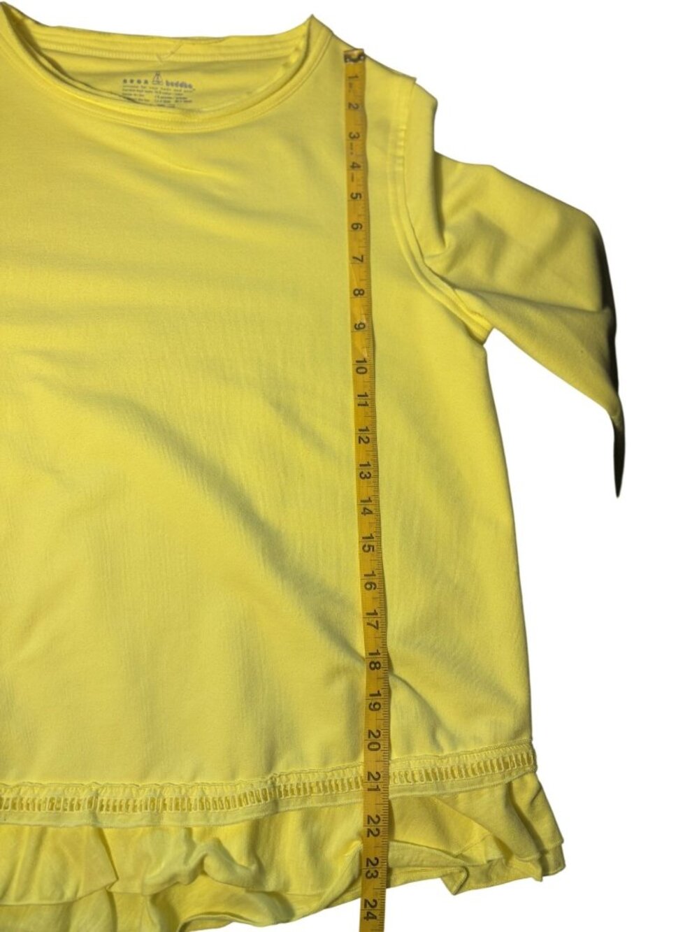 Seaside Yellow Long Sleeve By Neon Buddha Ruffled Hem Button Detail Top Size S - Picture 5 of 10